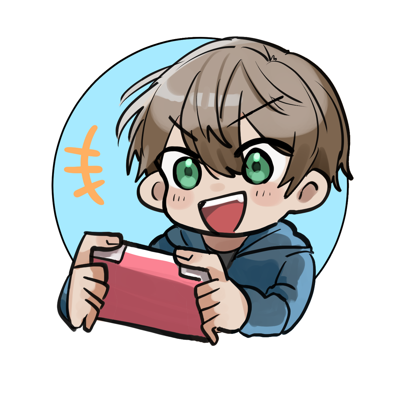幼い子供がゲームに夢中になっているイラスト