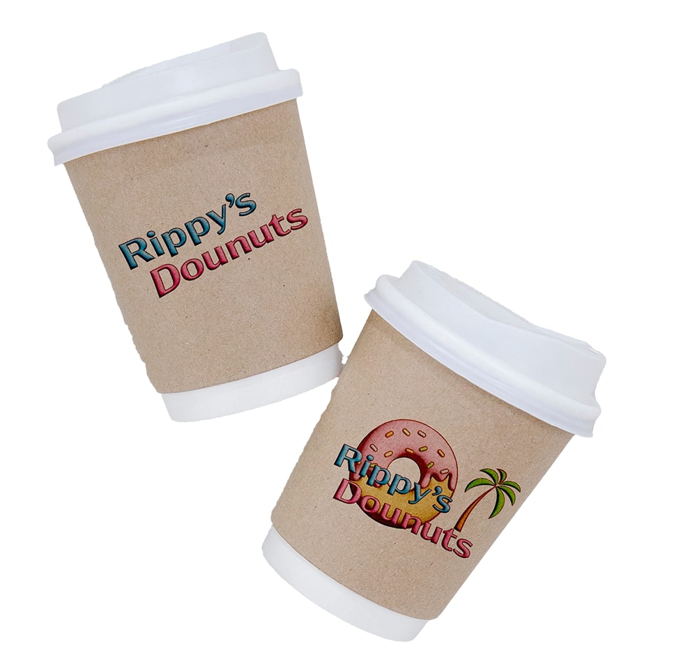 リッピーズドーナツのロゴが入ったコーヒーカップの写真