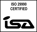 ISO29990認証のロゴマークを掲示しています。
